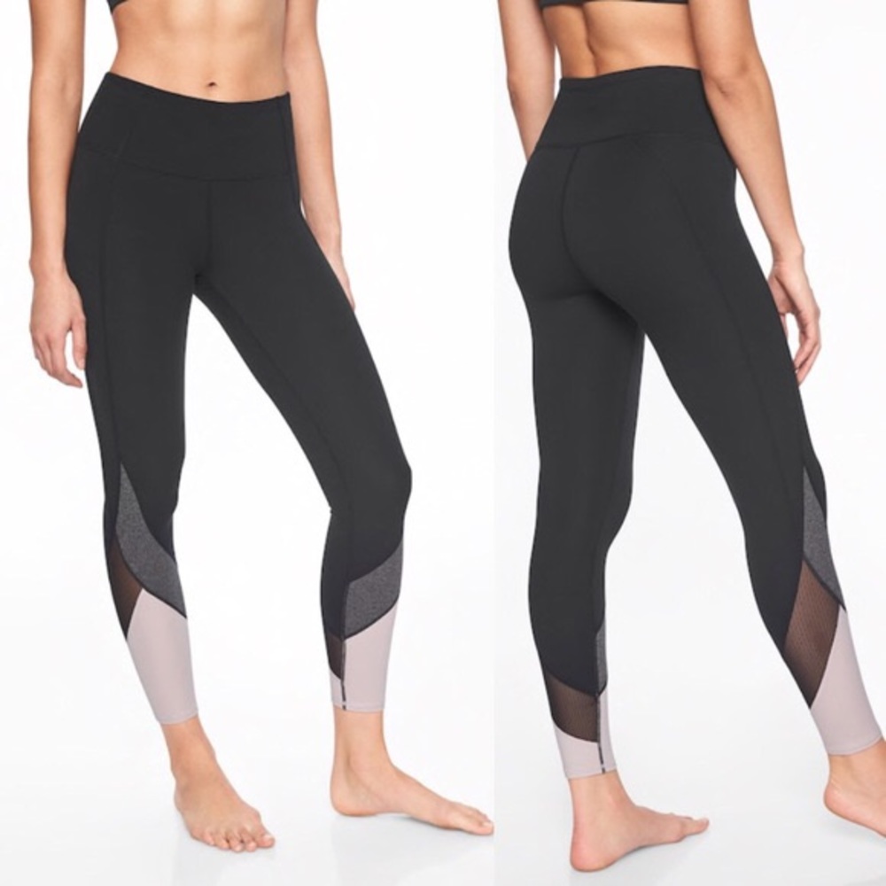 Athleta HR Salutation Colorblock Mesh 7/8 size XS